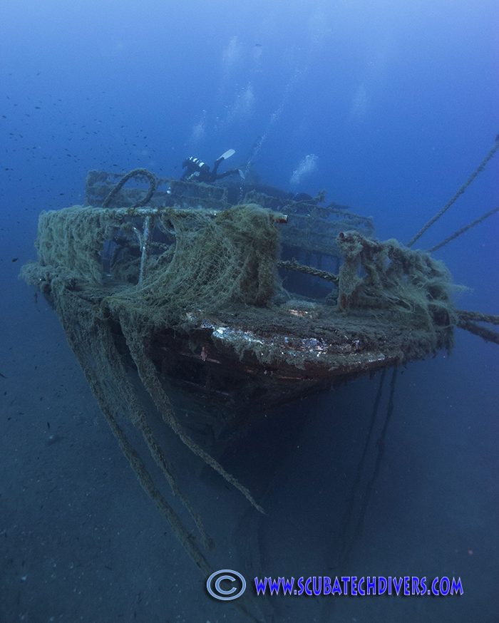 front shot onto the bow of the Alexandria wreck in Larnaca