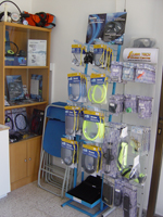 retail items for sale at scuba tech diving centre for scuba divers