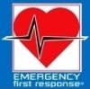 Emergency First Response Course: Red heart with an electronic heart beat