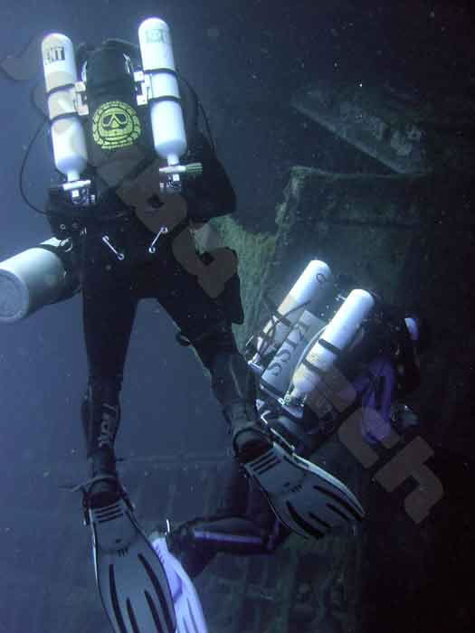 Kiss rebreather diver in cyprus