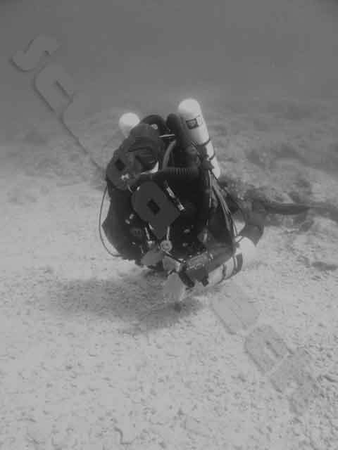 megalodon rebreather diver in cyprus