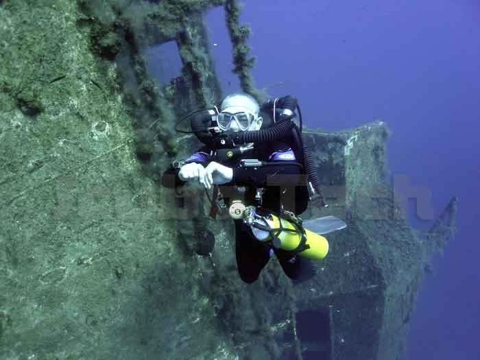 sentinel rebreather diver in cyprus