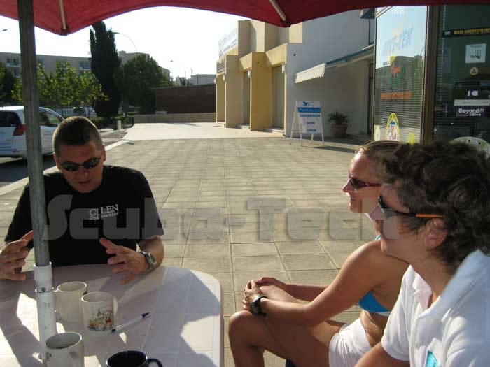rasmus lauritsen training rebreather divers in cyprus with scuba tech divers
