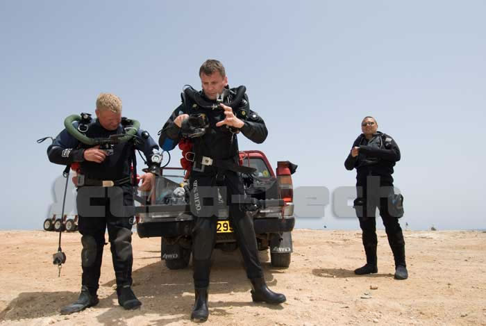 reberather divers gettin ready for the technical dive at cyclops in cyprus