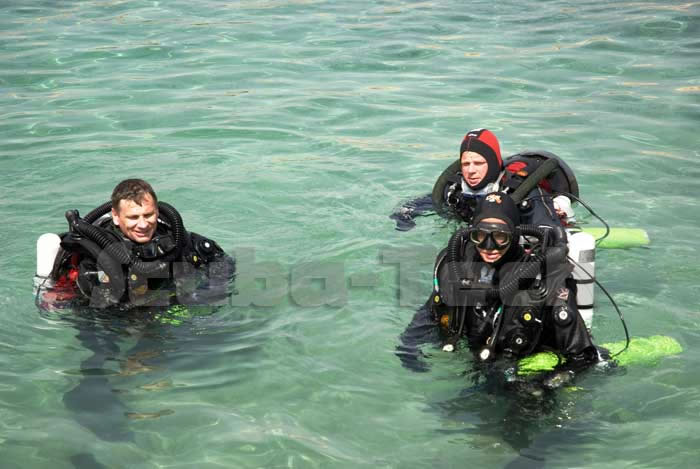 techies in the water